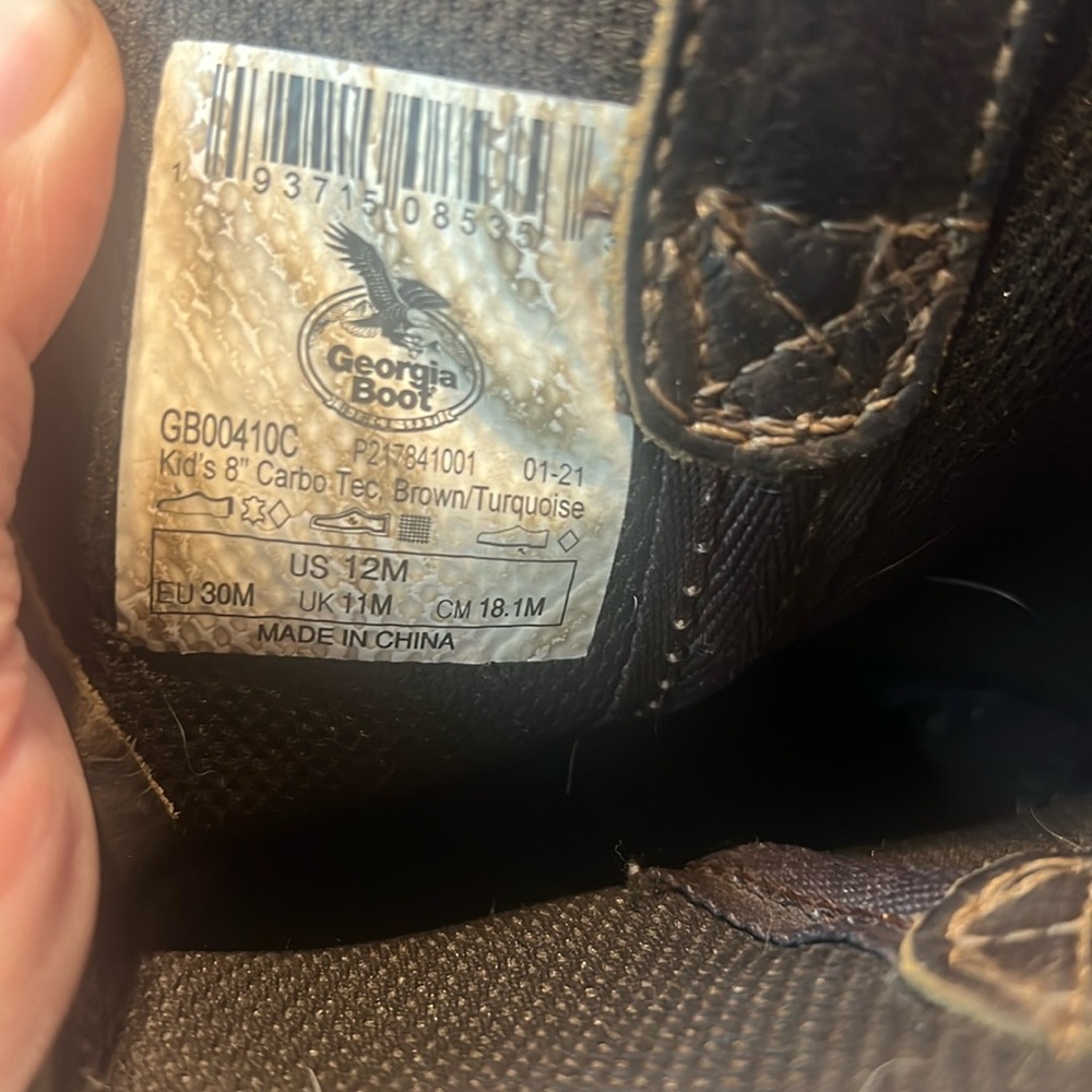 Georgia Boot boy/girl size 12